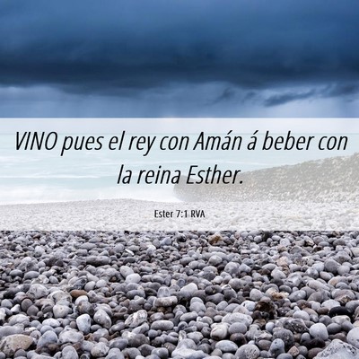 Picture 06 - Ester 7:1 RVA - VINO pues el rey con Amán á beber con la reina - Bible Verse Picture
