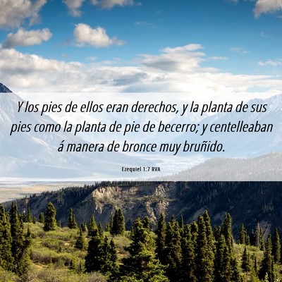 Picture 06 - Ezequiel 1:7 RVA - Y los pies de ellos eran derechos, y la planta de - Bible Verse Picture
