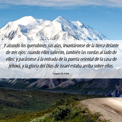 Picture 06 - Ezequiel 10:19 RVA - Y alzando los querubines sus alas, levantáronse - Bible Verse Picture