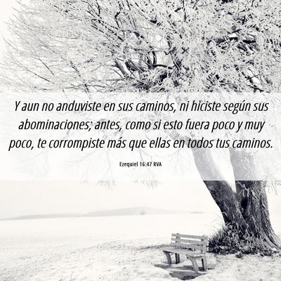 Picture 06 - Ezequiel 16:47 RVA - Y aun no anduviste en sus caminos, ni hiciste - Bible Verse Picture