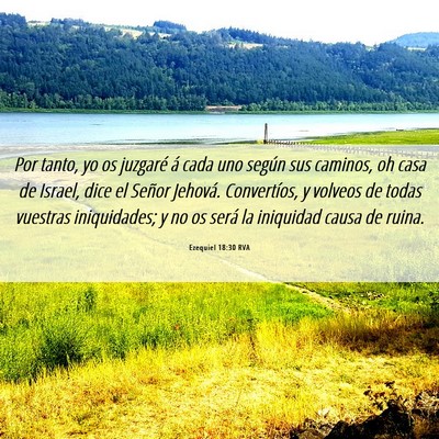 Picture 06 - Ezequiel 18:30 RVA - Por tanto, yo os juzgaré á cada uno según sus - Bible Verse Picture