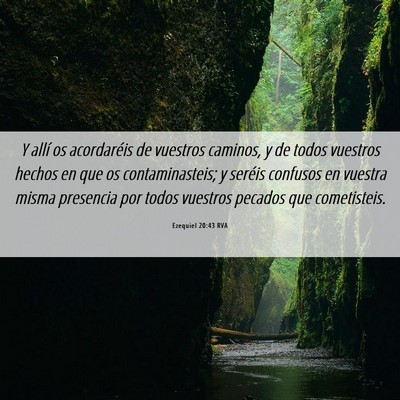 Picture 06 - Ezequiel 20:43 RVA - Y allí os acordaréis de vuestros caminos, y de - Bible Verse Picture