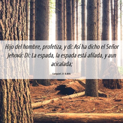 Picture 06 - Ezequiel 21:9 RVA - Hijo del hombre, profetiza, y di: Así ha dicho - Bible Verse Picture