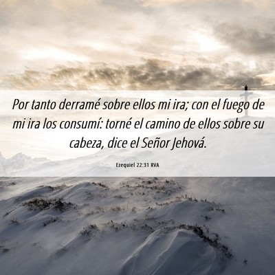 Picture 06 - Ezequiel 22:31 RVA - Por tanto derramé sobre ellos mi ira; con el - Bible Verse Picture