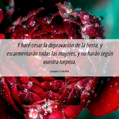 Picture 06 - Ezequiel 23:48 RVA - Y haré cesar la depravación de la tierra, y - Bible Verse Picture
