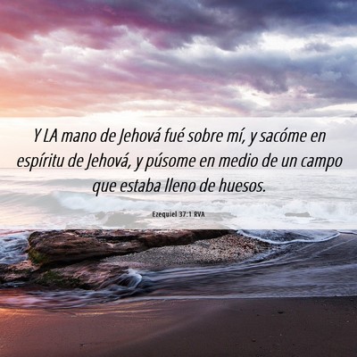 Picture 06 - Ezequiel 37:1 RVA - Y LA mano de Jehová fué sobre mí, y sacóme en - Bible Verse Picture