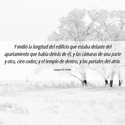 Picture 06 - Ezequiel 41:15 RVA - Y midió la longitud del edificio que estaba - Bible Verse Picture