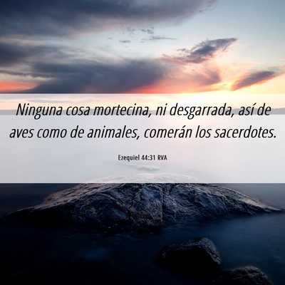 Picture 06 - Ezequiel 44:31 RVA - Ninguna cosa mortecina, ni desgarrada, así de - Bible Verse Picture