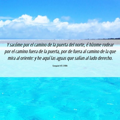 Picture 06 - Ezequiel 47:2 RVA - Y sacóme por el camino de la puerta del norte, - Bible Verse Picture