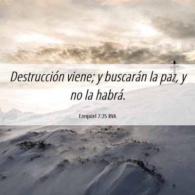 Picture 06 - Ezequiel 7:25 RVA - Destrucción viene; y buscarán la paz, y no la - Bible Verse Picture