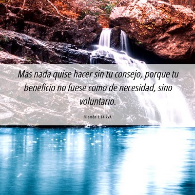 Picture 06 - Filemón 1:14 RVA - Mas nada quise hacer sin tu consejo, porque tu - Bible Verse Picture