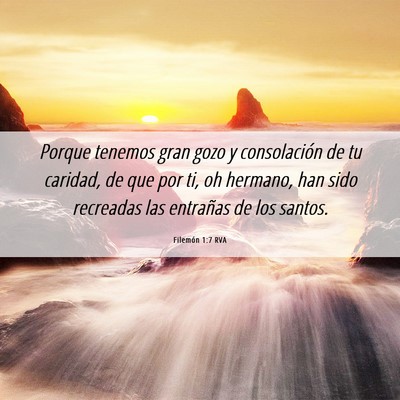 Picture 06 - Filemón 1:7 RVA - Porque tenemos gran gozo y consolación de tu - Bible Verse Picture