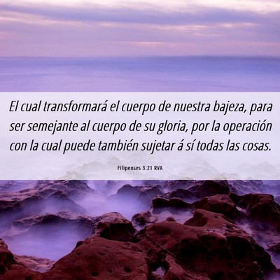 Picture 06 - Filipenses 3:21 RVA - El cual transformará el cuerpo de nuestra - Bible Verse Picture