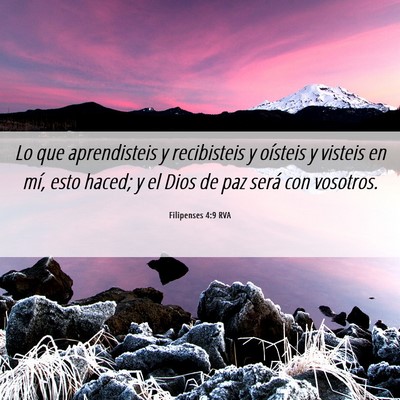 Picture 06 - Filipenses 4:9 RVA - Lo que aprendisteis y recibisteis y oísteis y - Bible Verse Picture