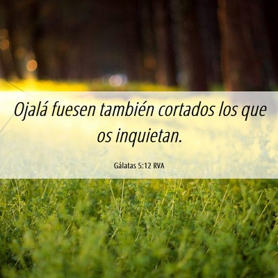Picture 06 - Gálatas 5:12 RVA - Ojalá fuesen también cortados los que os - Bible Verse Picture
