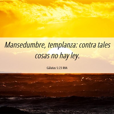 Picture 06 - Gálatas 5:23 RVA - Mansedumbre, templanza: contra tales cosas no hay - Bible Verse Picture