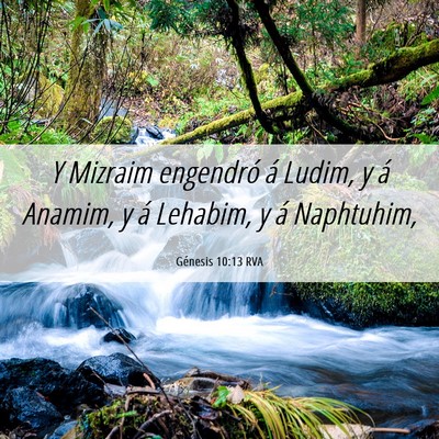 Picture 06 - Génesis 10:13 RVA - Y Mizraim engendró á Ludim, y á Anamim, y á - Bible Verse Picture