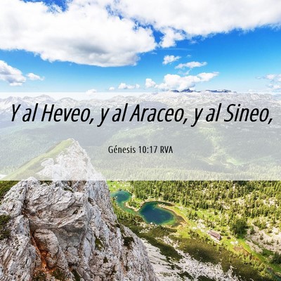 Picture 06 - Génesis 10:17 RVA - Y al Heveo, y al Araceo, y al - Bible Verse Picture