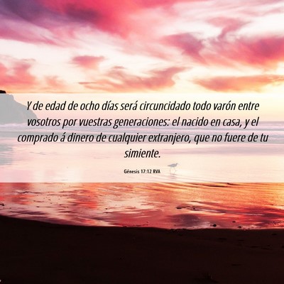 Picture 06 - Génesis 17:12 RVA - Y de edad de ocho días será circuncidado todo - Bible Verse Picture