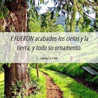 Picture 06 - Génesis 2:1 RVA - Y FUERON acabados los cielos y la tierra, y todo - Bible Verse Picture