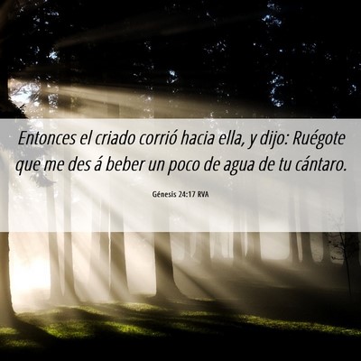 Picture 06 - Génesis 24:17 RVA - Entonces el criado corrió hacia ella, y dijo: - Bible Verse Picture