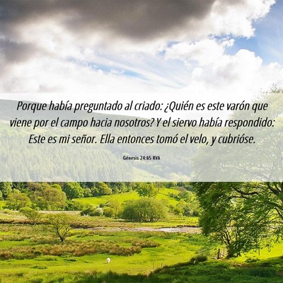 Picture 06 - Génesis 24:65 RVA - Porque había preguntado al criado: ¿Quién es - Bible Verse Picture