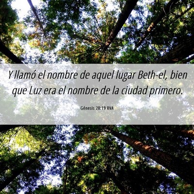 Picture 06 - Génesis 28:19 RVA - Y llamó el nombre de aquel lugar Beth-el, bien - Bible Verse Picture