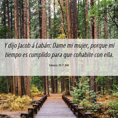 Picture 06 - Génesis 29:21 RVA - Y dijo Jacob á Labán: Dame mi mujer, porque mi - Bible Verse Picture