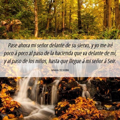 Picture 06 - Génesis 33:14 RVA - Pase ahora mi señor delante de su siervo, y yo - Bible Verse Picture