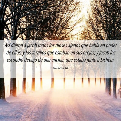 Picture 06 - Génesis 35:4 RVA - Así dieron á Jacob todos los dioses ajenos que - Bible Verse Picture