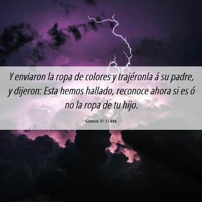 Picture 06 - Génesis 37:32 RVA - Y enviaron la ropa de colores y trajéronla á su - Bible Verse Picture