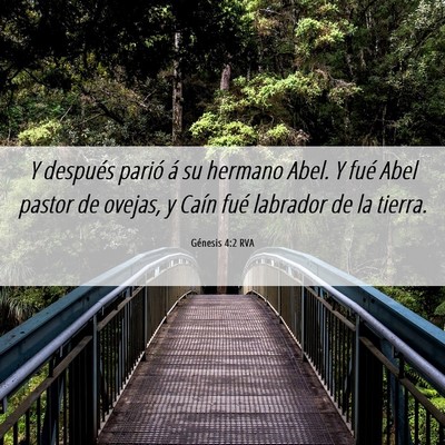 Picture 06 - Génesis 4:2 RVA - Y después parió á su hermano Abel. Y fué Abel - Bible Verse Picture