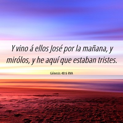 Picture 06 - Génesis 40:6 RVA - Y vino á ellos José por la mañana, y mirólos, - Bible Verse Picture