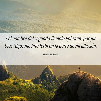 Picture 06 - Génesis 41:52 RVA - Y el nombre del segundo llamólo Ephraim; porque - Bible Verse Picture