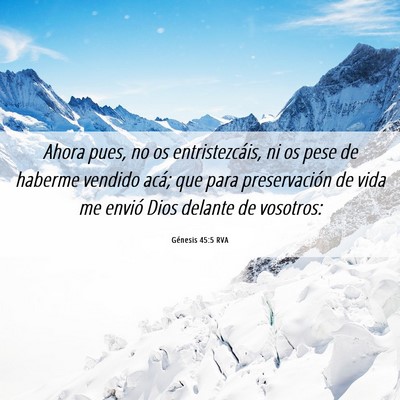 Picture 06 - Génesis 45:5 RVA - Ahora pues, no os entristezcáis, ni os pese de - Bible Verse Picture