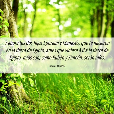 Picture 06 - Génesis 48:5 RVA - Y ahora tus dos hijos Ephraim y Manasés, que te - Bible Verse Picture