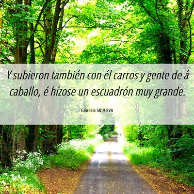 Picture 06 - Génesis 50:9 RVA - Y subieron también con él carros y gente de á - Bible Verse Picture