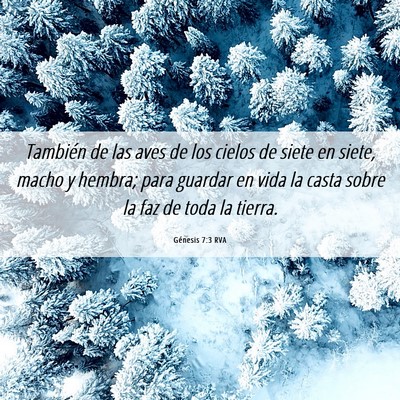 Picture 06 - Génesis 7:3 RVA - También de las aves de los cielos de siete en - Bible Verse Picture