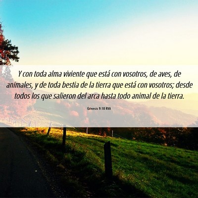 Picture 06 - Génesis 9:10 RVA - Y con toda alma viviente que está con vosotros, - Bible Verse Picture