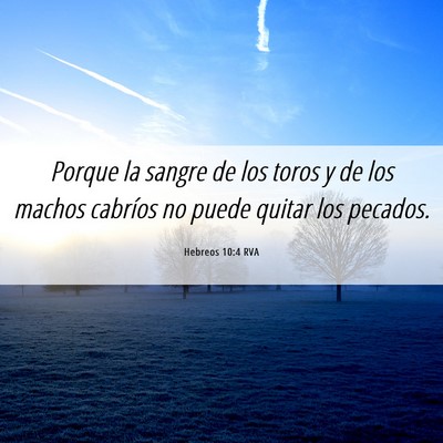 Picture 06 - Hebreos 10:4 RVA - Porque la sangre de los toros y de los machos - Bible Verse Picture