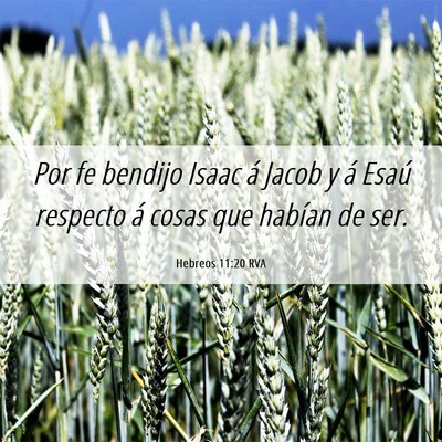 Picture 06 - Hebreos 11:20 RVA - Por fe bendijo Isaac á Jacob y á Esaú respecto - Bible Verse Picture