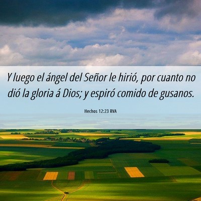 Picture 06 - Hechos 12:23 RVA - Y luego el ángel del Señor le hirió, por - Bible Verse Picture