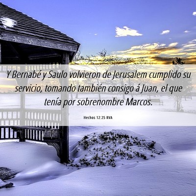 Picture 06 - Hechos 12:25 RVA - Y Bernabé y Saulo volvieron de Jerusalem - Bible Verse Picture