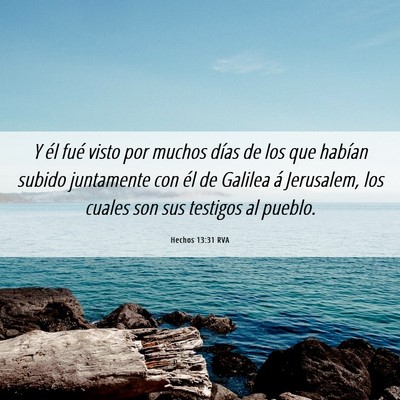 Picture 06 - Hechos 13:31 RVA - Y él fué visto por muchos días de los que - Bible Verse Picture