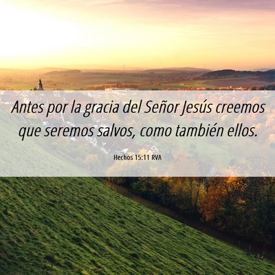 Picture 06 - Hechos 15:11 RVA - Antes por la gracia del Señor Jesús creemos que - Bible Verse Picture