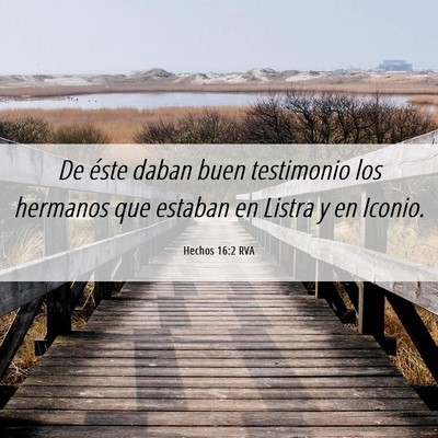 Picture 06 - Hechos 16:2 RVA - De éste daban buen testimonio los hermanos que - Bible Verse Picture