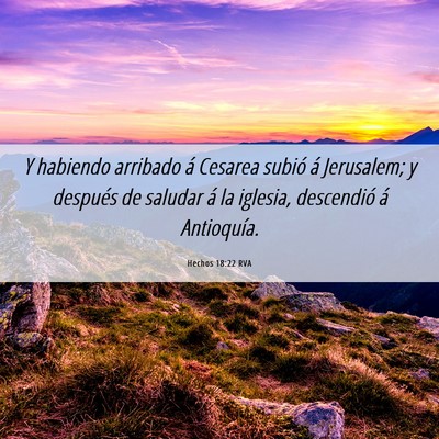 Picture 06 - Hechos 18:22 RVA - Y habiendo arribado á Cesarea subió á - Bible Verse Picture