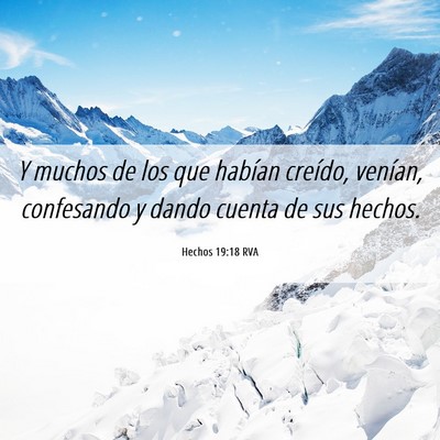 Picture 06 - Hechos 19:18 RVA - Y muchos de los que habían creído, venían, - Bible Verse Picture