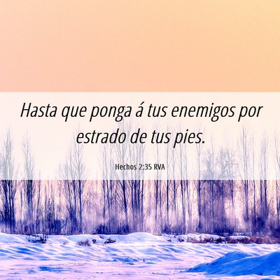 Picture 06 - Hechos 2:35 RVA - Hasta que ponga á tus enemigos por estrado de - Bible Verse Picture