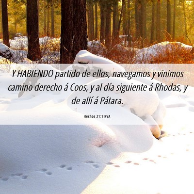 Picture 06 - Hechos 21:1 RVA - Y HABIENDO partido de ellos, navegamos y vinimos - Bible Verse Picture